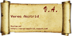 Veres Asztrid névjegykártya